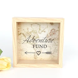 Копилка с ручкой, деревянная коробка для денег с рамкой, Свадебная коробка, копилка для экономии денег, подарок для пары для детей и взрослых