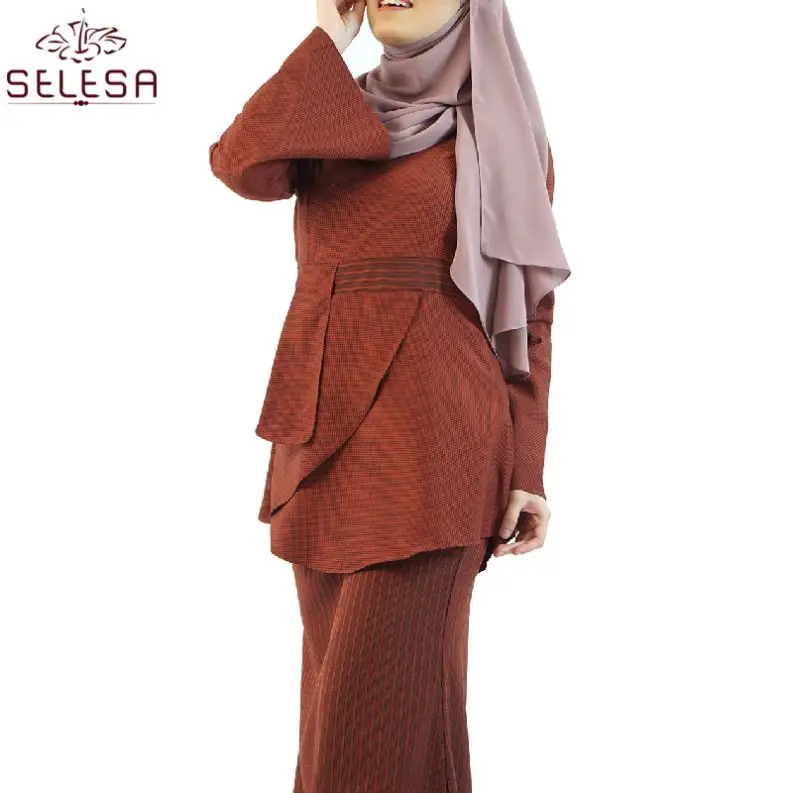 Pakaian Wanita Muslim Most Beautiful Custom Digital Print Islamic Abaya Clothing Wholesale High Quality Chiffon Silk Baju Kurung