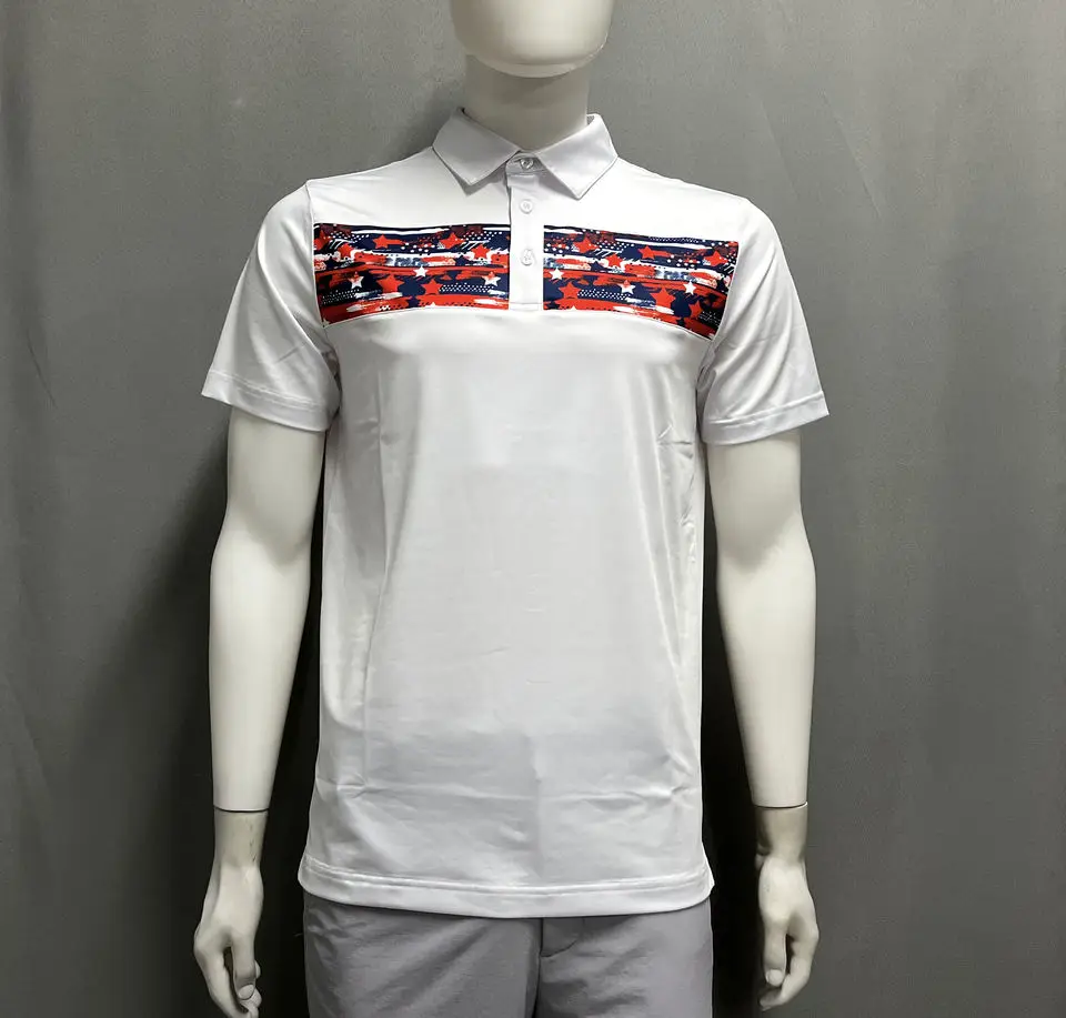 Design Pattern Print Classic Fit Four Way Stretch Moisture Wicking Upf 50+ Sun Protection Golf