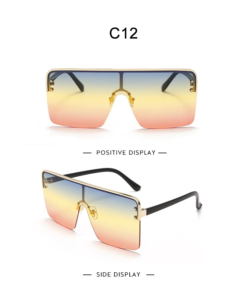 2024 Custom Logo Oversized One Piece Lens Women Sunglasses Luxury Wholesale Shades High Quality Sunglasses