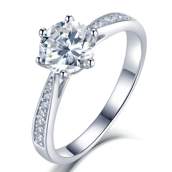 Wholesale Price GRA Certified Moissanite Diamond Ring Round Cut 1 Carat Engagement Ring For Women