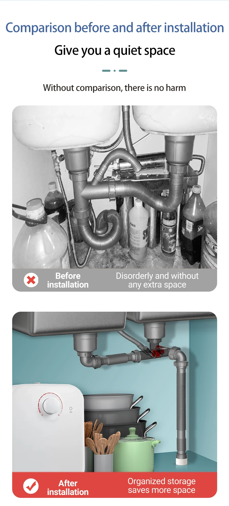 product new arrival high end stainless steel kitchen sink drain  durable  double bowl stainless steel  kitchen sink drain strainer-5
