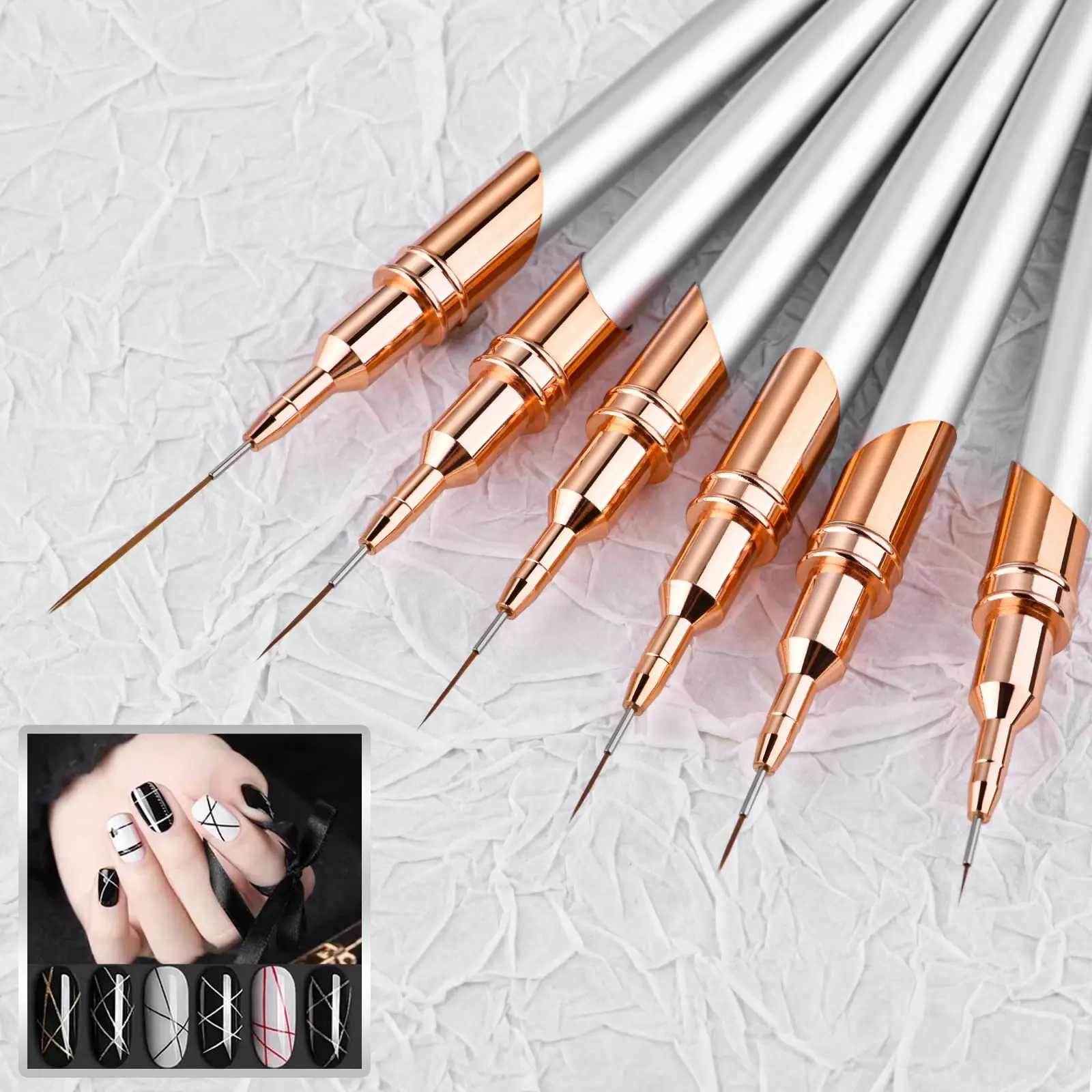 Профессиональный салон класса метка частного назначения контурная кисточка для нейл-арта 5/7/9/11/15/25 мм Экстра тонкая Кисть для ногтей с различными размерами