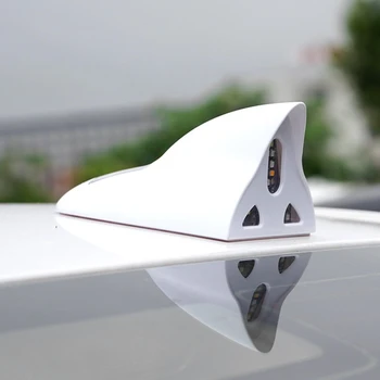 Universal Shark Fin Antenna Light Car Solar LED Anti Collision Light Warning Light Automobile Modeling Decorating Accessories