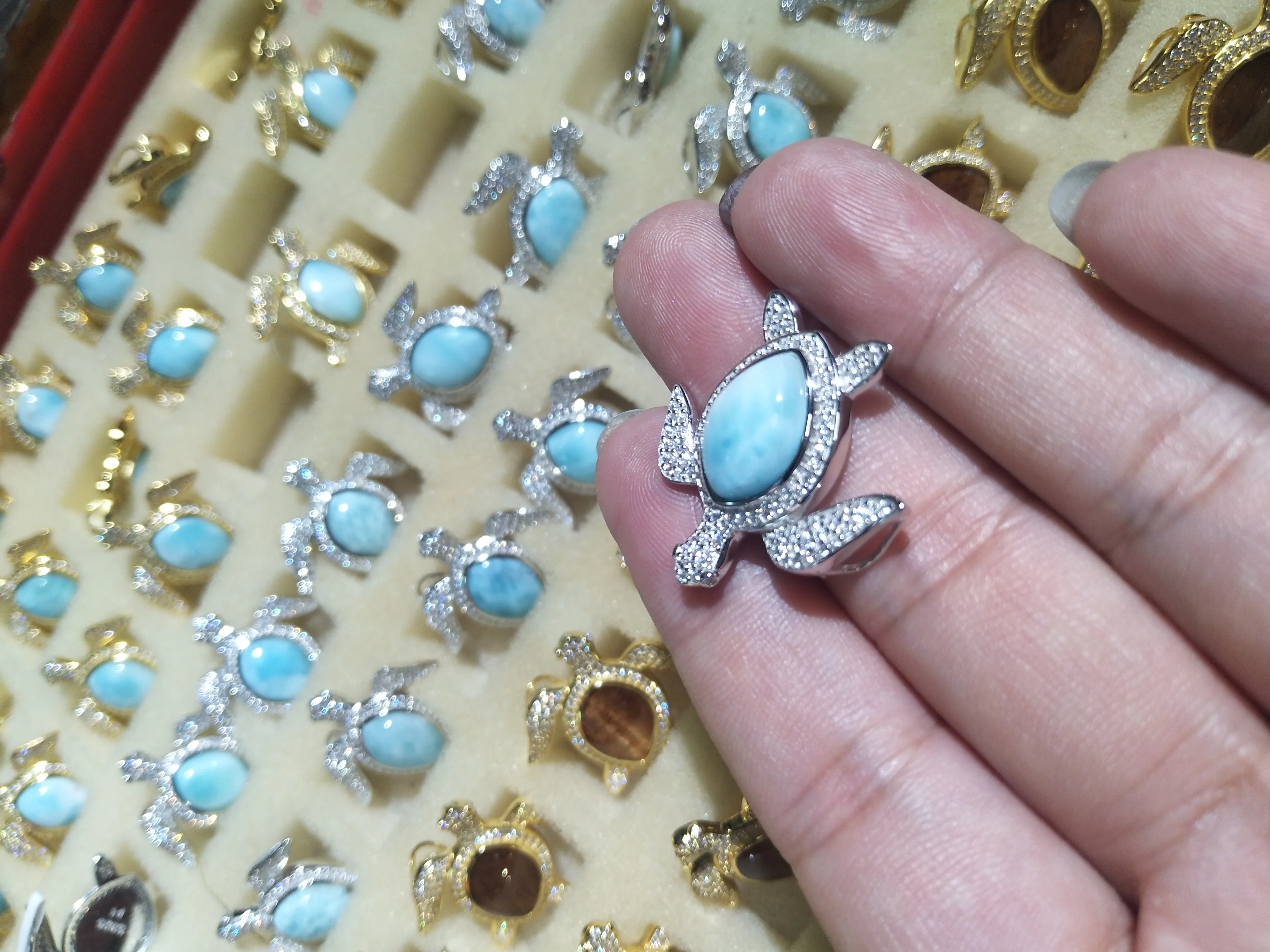 Factory Shop Sale Wholesale Clothing and Jewelry Faceted Larimar Mar a Lago  Larimar Designer Jewelry