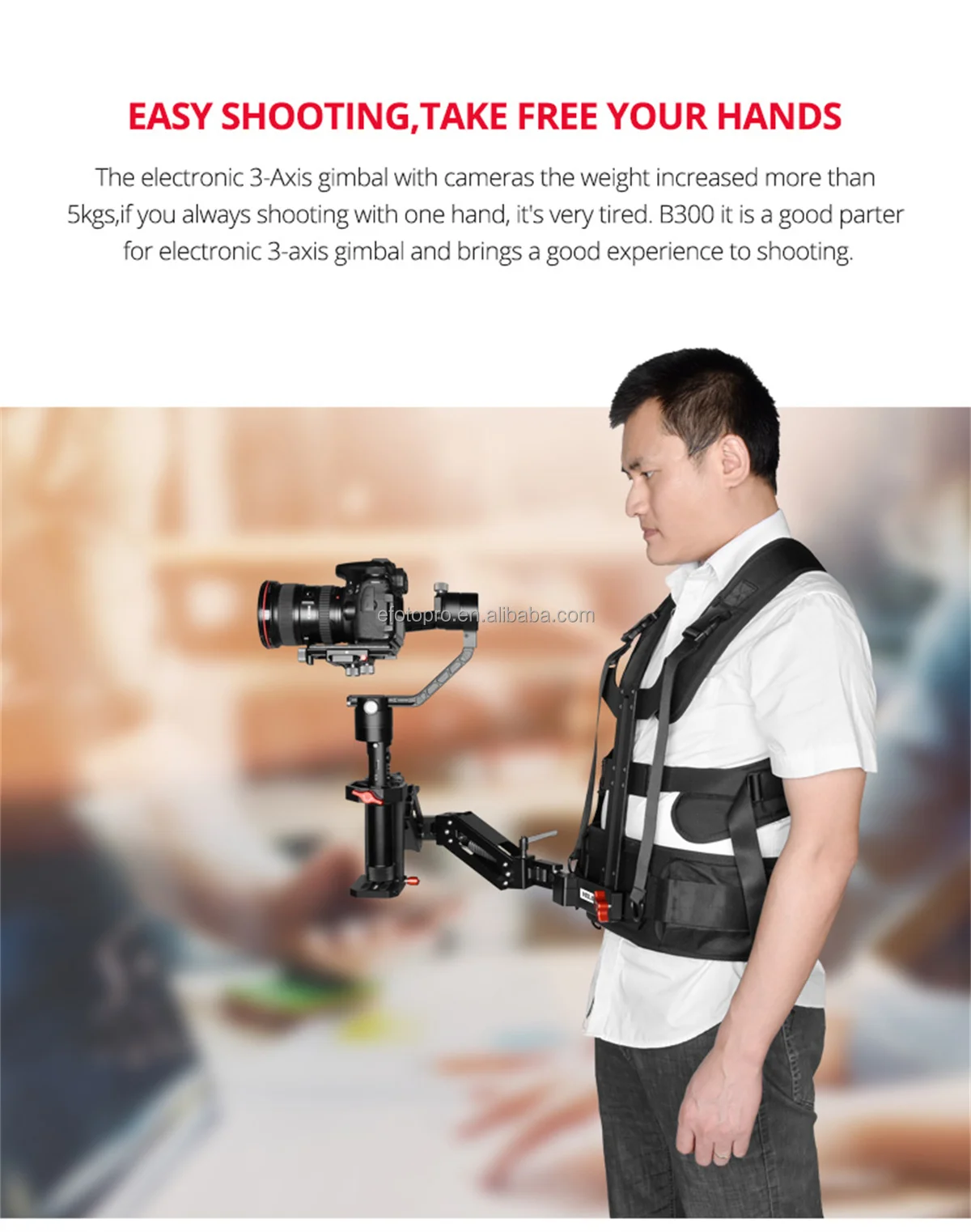 Factory Video Camera Gimbal Gear Support Vest Spring Arm Stabilizer For