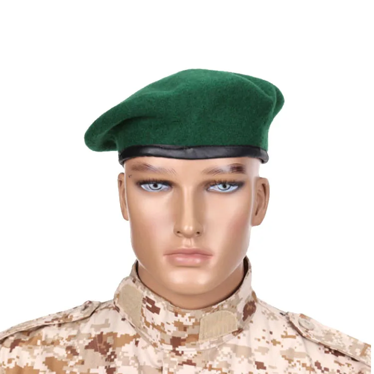 100% шерсть чистый армейский военный берет Кепка для мужчин и