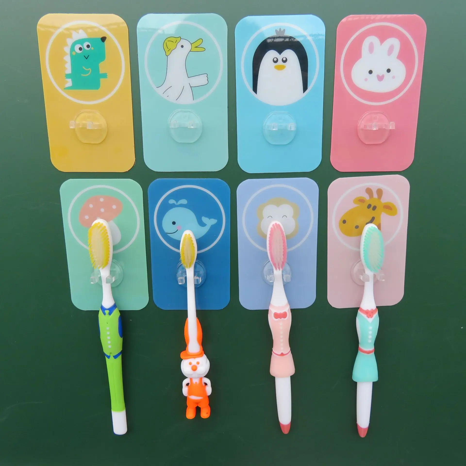 Nordic fashion cute animal powerful suction cup cartoon pattern traceless toothbrush storage rack manufacture