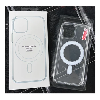 For iphone 13 pro Clear Magnetic Wireless Charging Phone Case Transparent Shockproof back cover