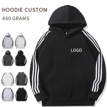 Wholesale Heavyweight Drawstring Free 480g Pullover Hoodie Custom Digital Printed logo Cotton Oversized Men's Hoodie