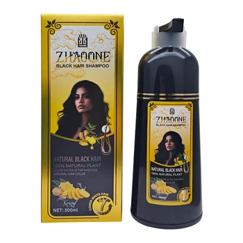 Wholesale In Stock Herbal Ginger Ammonia Free Extract 5 Minutes Cover Grey Hair Dye Ginger Black Shampoo