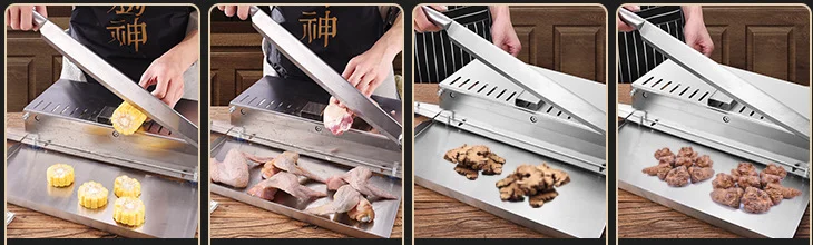 Stainless Steel Frozen Meat Cutter Household Meat Cutting and Slicing Machine Hand Bone Chopper