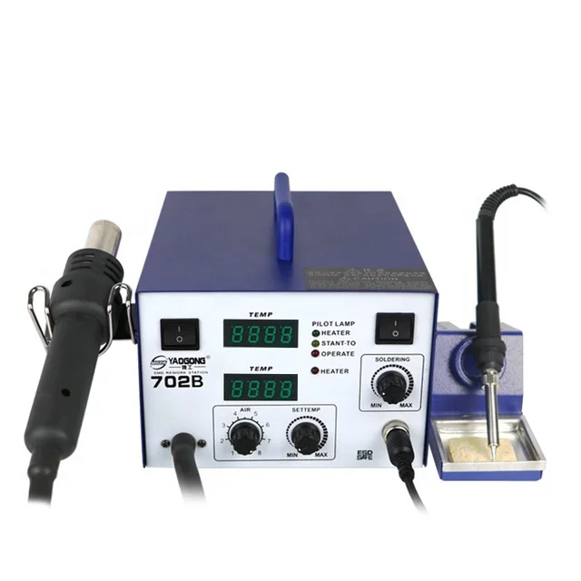 YAOGONG 702B 2 in 1 Digital Display SMD Rework Desoldering Heat Blower Phone PCB IC Repair Tool Hot Air Gun Soldering Station