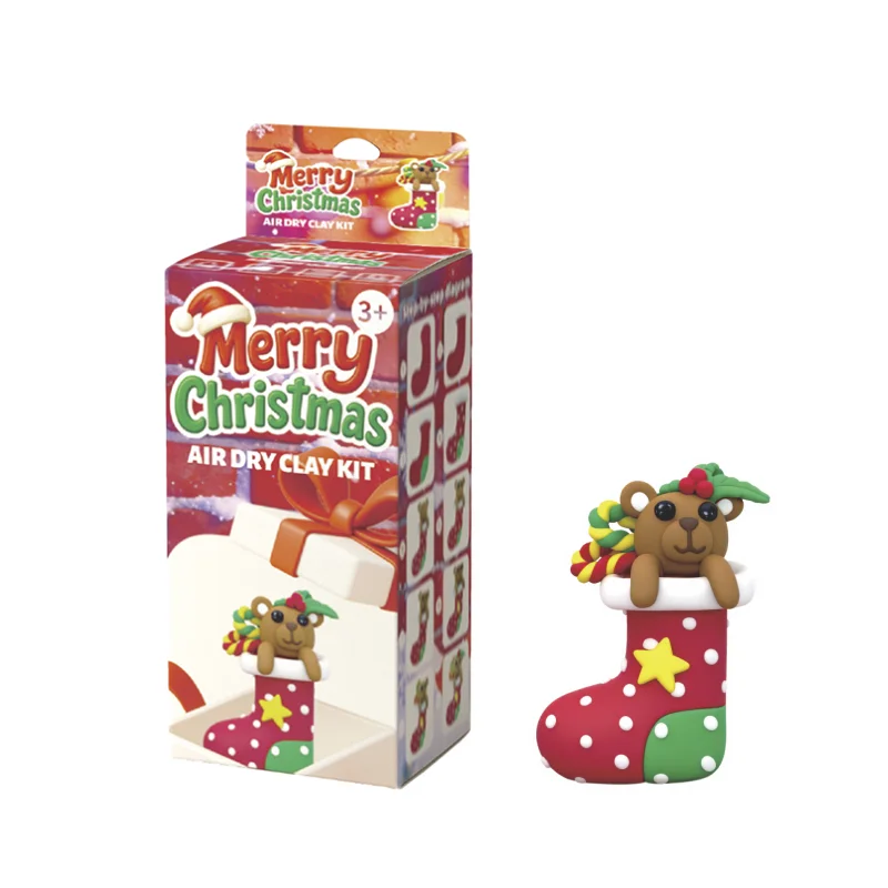 カラフルでベタつかないエアドライクレイキット（子供向け）——男の子・女の子・初心者向け最適なクリスマスアートギフト、創造的なアート活動に最適