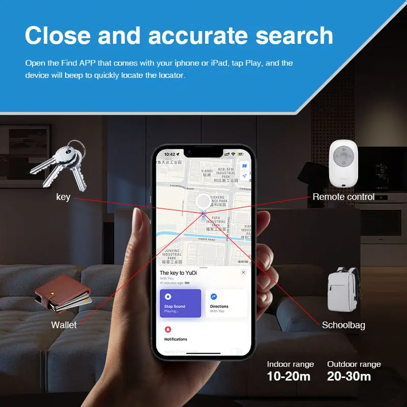 Mfi Ios Small Gps Locator Air Tag Airtag Smart Tag Gps Tracker With