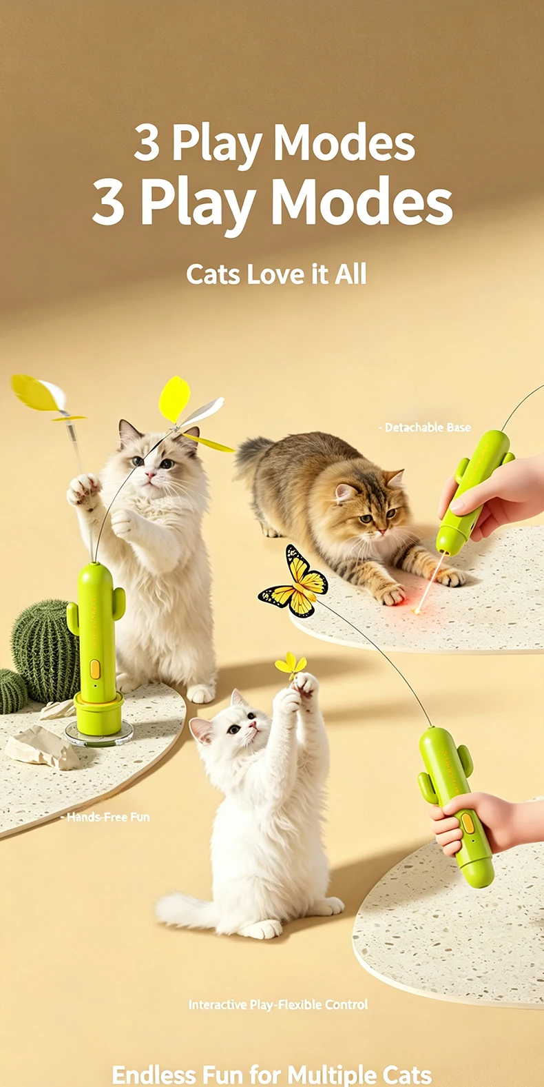 product new 2 in 1 cat toy infrared laser  feather teaser automatic self play boredom relief interactive kitten entertainment-5