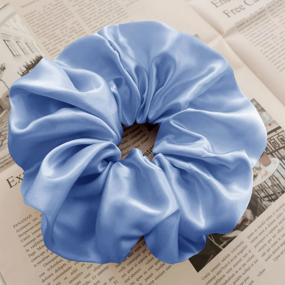 Роскошные высококачественные крупные резинки для волос из 19/22 шелка тутового шелкопряда Momme 16/100% оптом