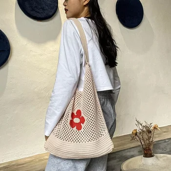 Fashional Handbags High Quality Knit Tote Bag Crochet Shoulder Bag