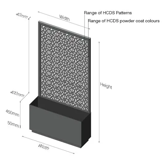 Modern Design Metal Planter Box with Screen