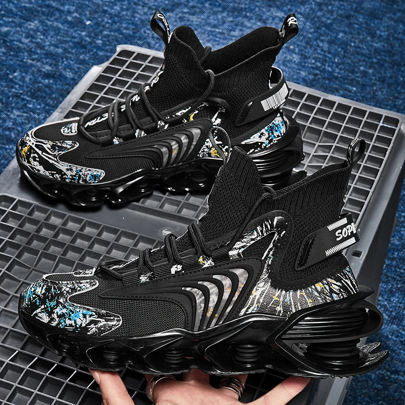 Trendy Sports High Top Casual Shoes Lightweight Breathable