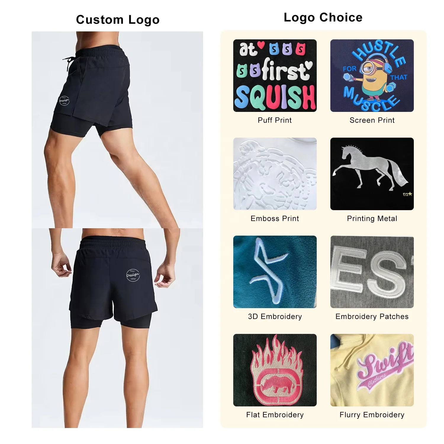 Fitness Wear Men 2 in 1 Gym Training Shorts Dry Dry Workout Shorts Running Polyester Men Athletic Shorts