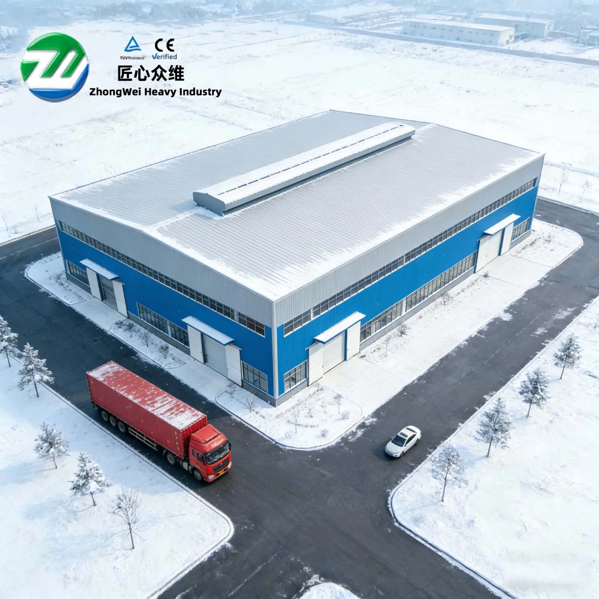 Ocelová konstrukce dílny a skladu – rychlá instalace, profesionální služba, rychlé dodání s certifikátem CE