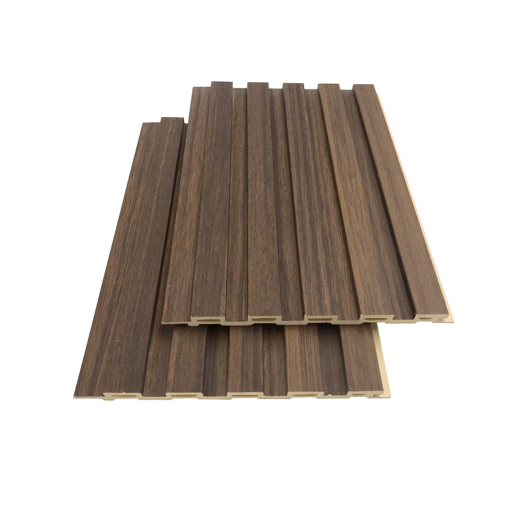 Melinco Wooden Effect Laminating Pvc Ceiling and Wall Panel 9mm Wpc Fluted Panel Singapore Philippines Colombia Mexico Brazil