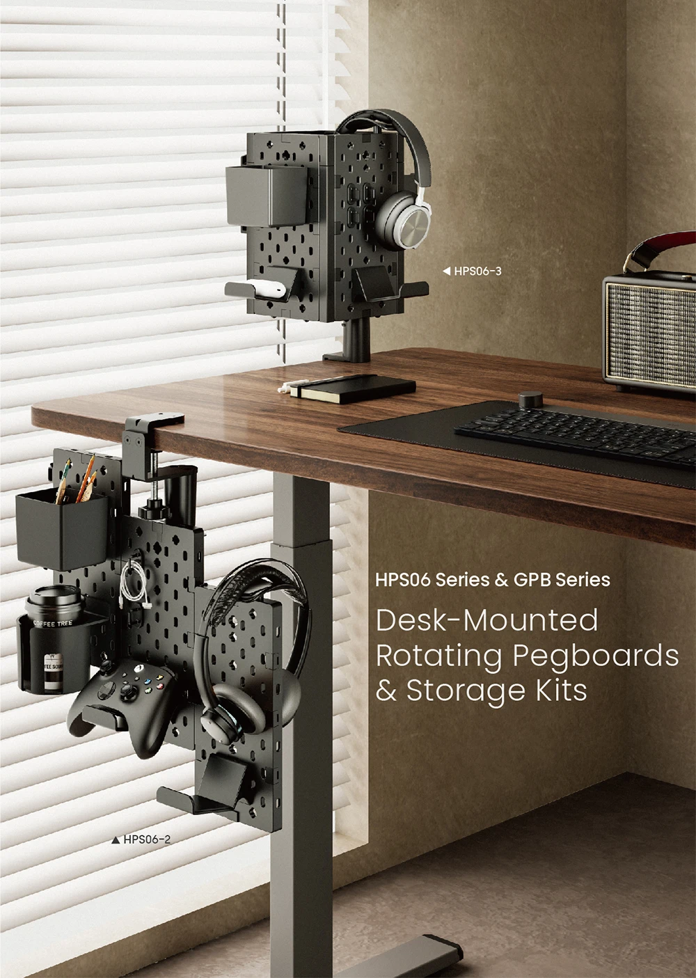 Hps062 Game Headphone Controller Holder Stand Clampon Pegboard Gaming