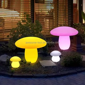 Waterproof Outdoor Mushroom Light Colorful Remote Control Bedside Decoration Lamp for Courtyard Rooftop Resort