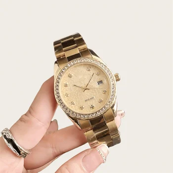 Wholesale made in prc men sport watch design wholesale waterproof diamond quartz luxury gold watch calendar dial display watches