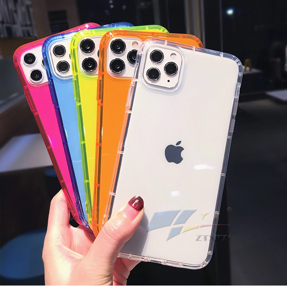 Cheapest Fluorescent Neon TPU Phone Case Cover New Shockproof for iPhone 13 X XR 11 Pro Max 12 Cases Colorful
