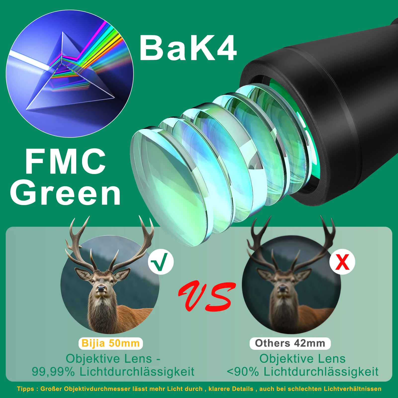 BIJIA 20x50 Binoculars for Adults High Power Metal Material Binoculars for  Bird Watching Travel Hunting Binoculars