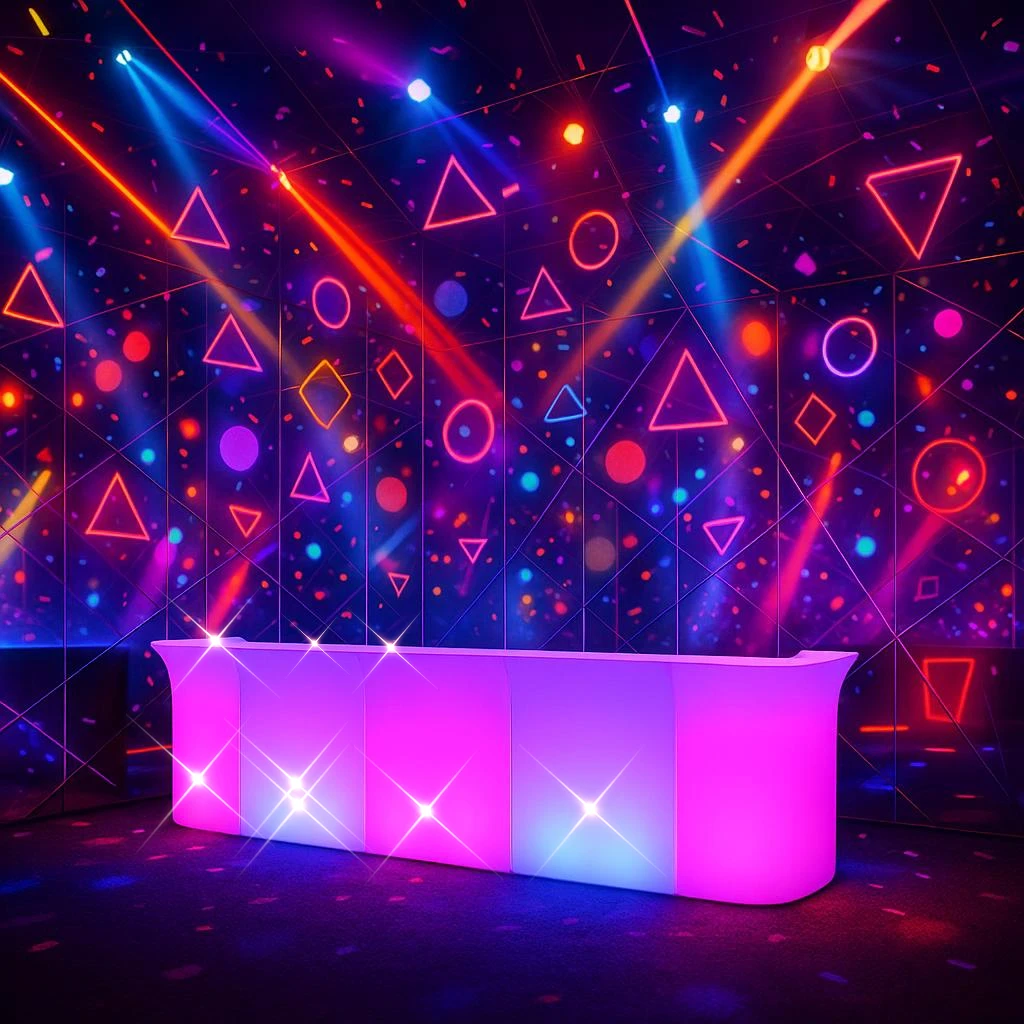 Indoor Outdoor Event Bar Counter Set Glowing Events Wedding Party Garden Rental Atmospheric LED Bar Counter