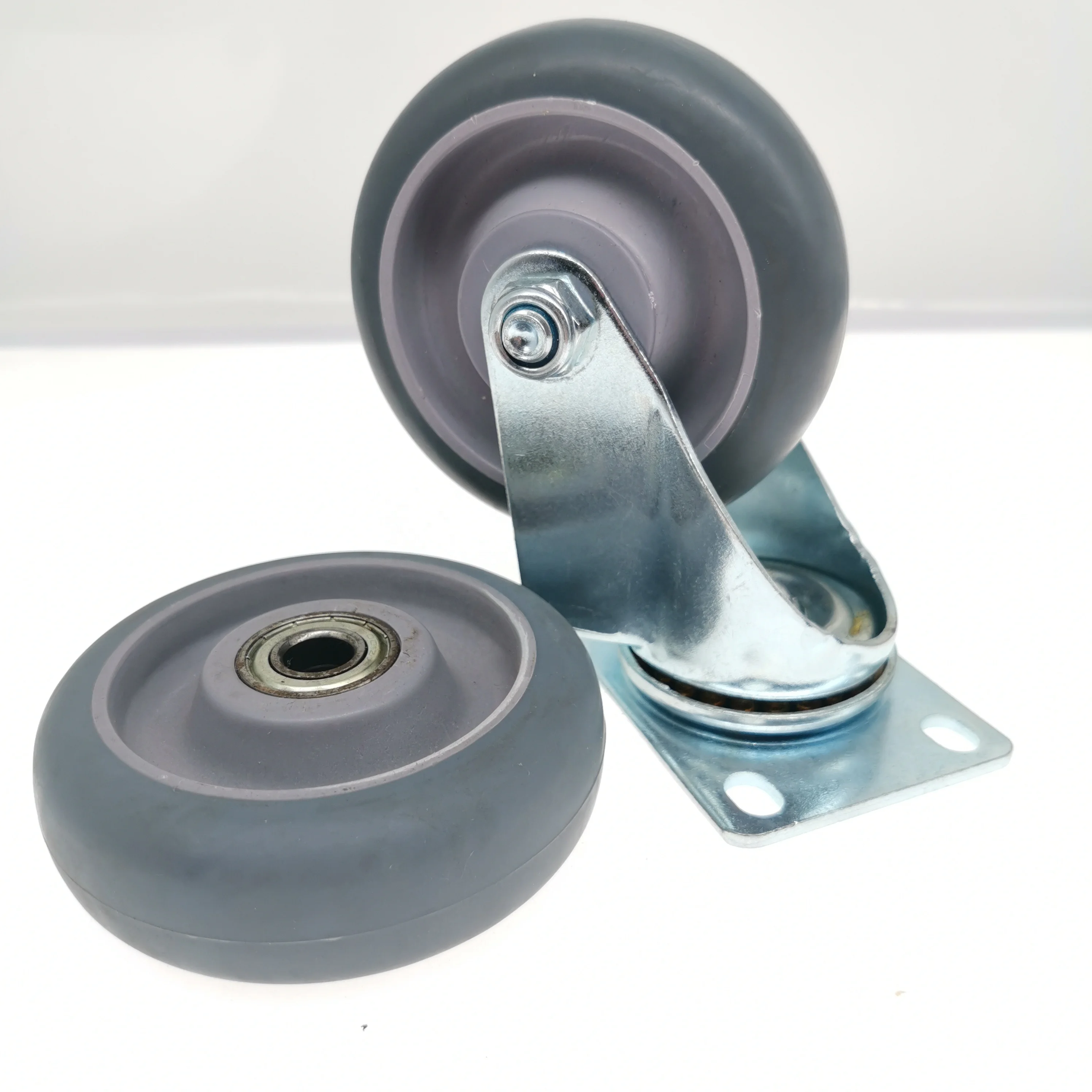Excellent Quality Thermoplastic Rubber 4 Inch Luggage Carts Cabinets Garbage Can Caster Wheels