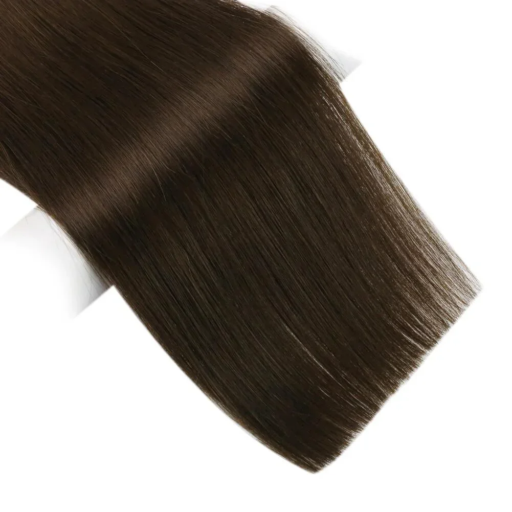Flat Silk Weft Echthaar Extensions Glatt 100% Echthaar Tresse_voghion.com
