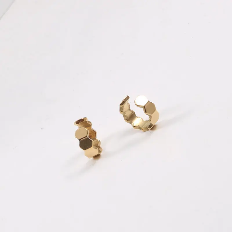 2022 Trendy Jewelry Simple Geometric Cuff Earrings Stainless Steel ...