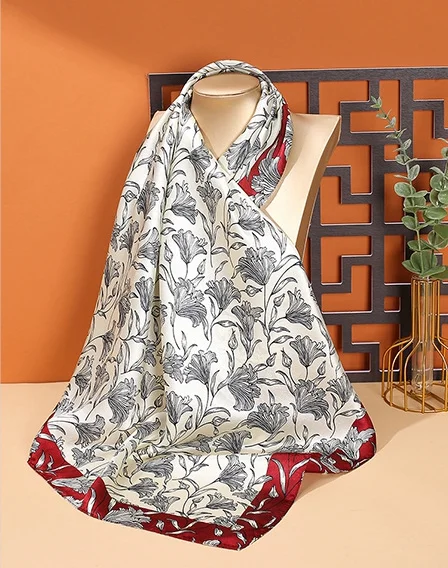 Custom Digital Printing Small Soft Squares Decorative Silk Twill Scarf Silk Scarves Wholesale