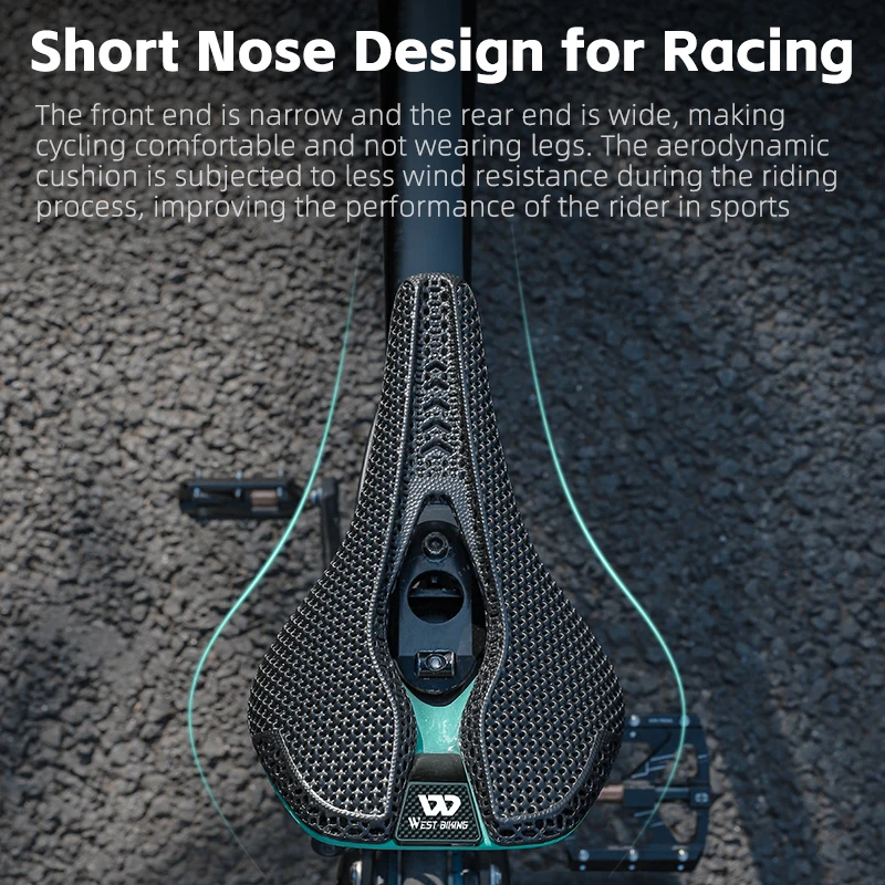 3D Printed T800 Carbon Fiber Saddle - Short Nose Design for