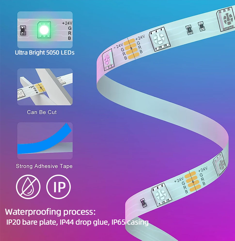 Hot Selling Led Strip Light Indoor Smart Strips Wifi Control 5m 10m 15m