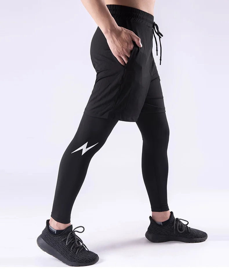 Brand New Wholesale Compression Gym Wear 2 In 1 Legging Men Quick Dry Men Fitness Sport Wear