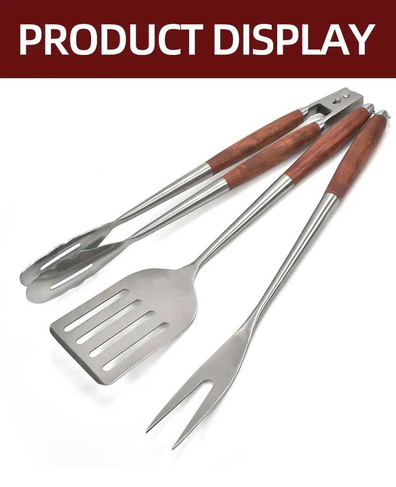 Factory Manufacturing Barbecue Accessories Rosewood Handle Bbq Grill