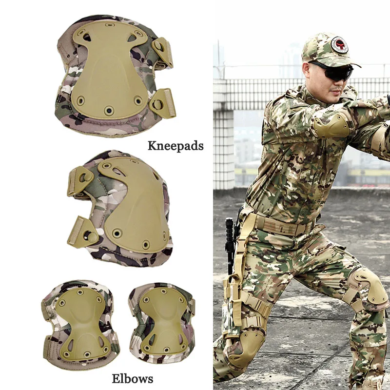 MILITARY KNEE PADS PROTECTION MENS ARMY PAINTBALLING AIRSOFT MTP BTP CAMO BLACK 