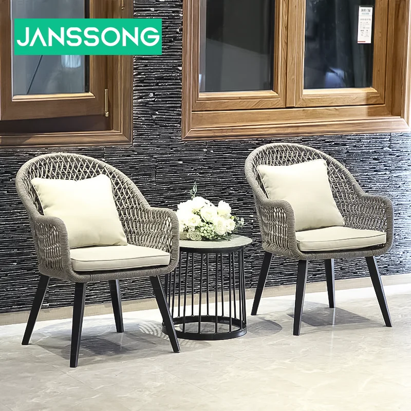 Nordic Leisure Balcony Small Table And Chair Rattan Chair Combination Openair Outdoor Modern