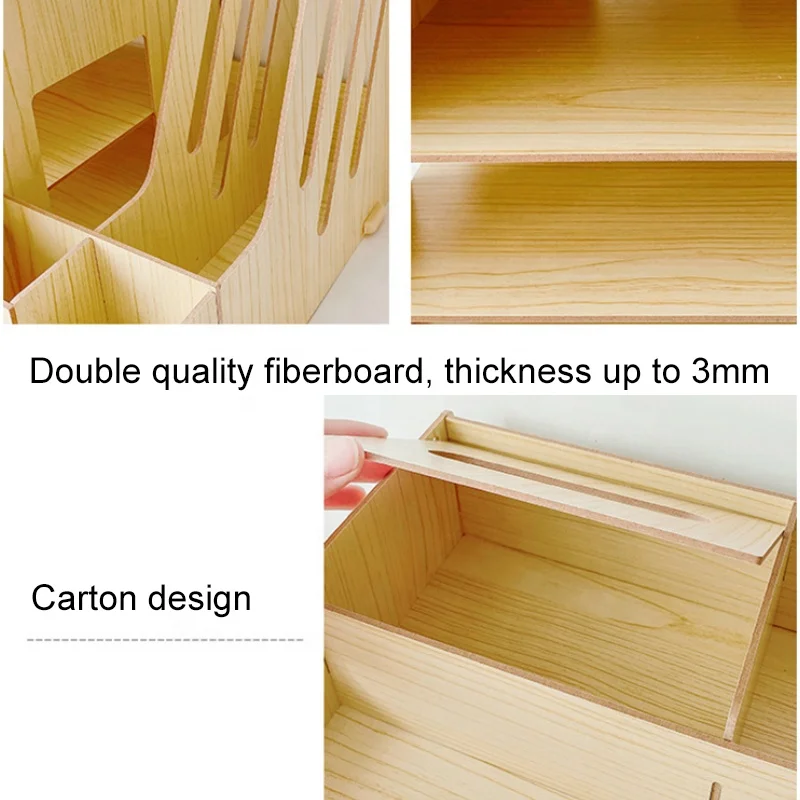 Деревянный офисный органайзер для дома и стола с органайзером хранения канцелярских принадлежностей