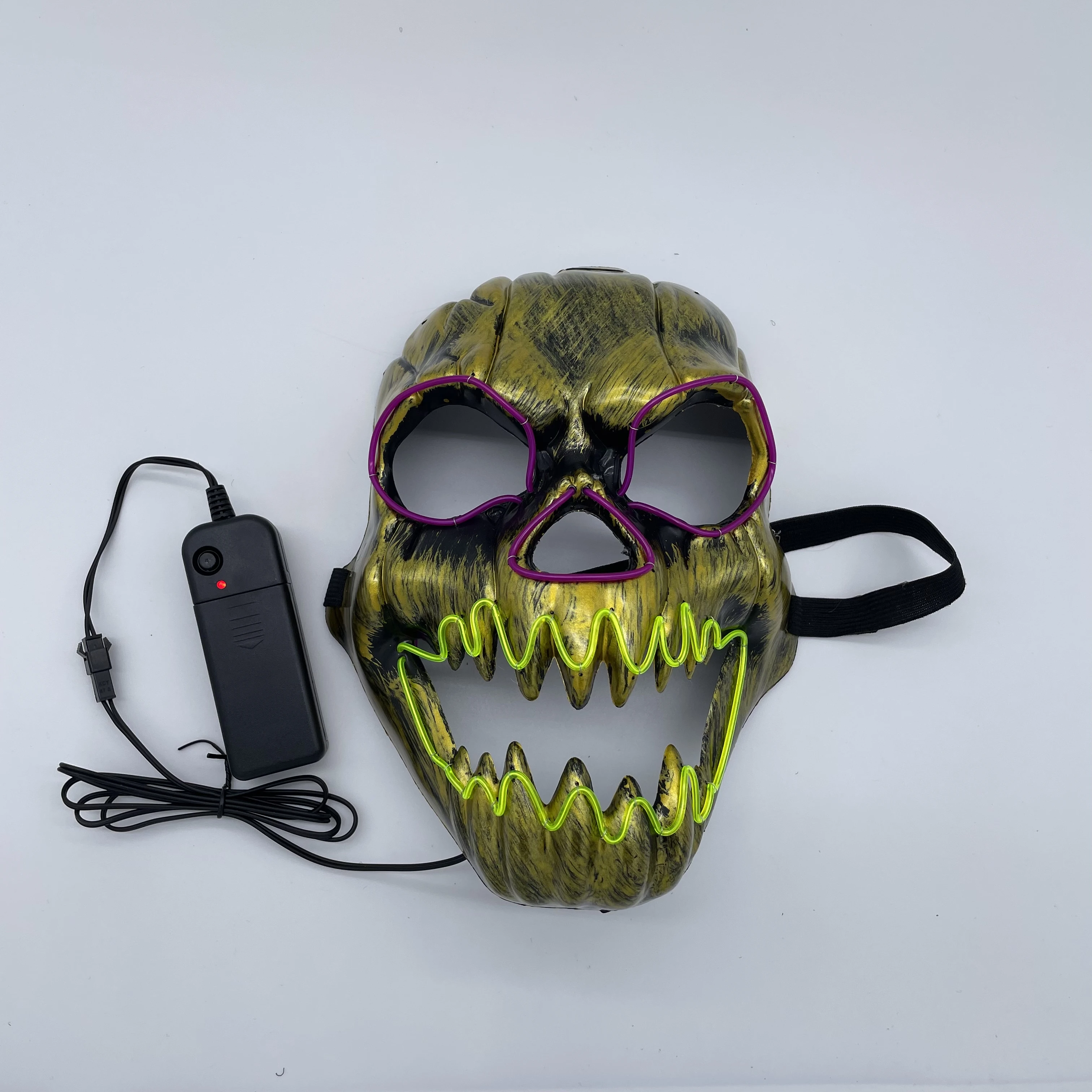 LED PVC Face EL Wire Full-Face Neon Dance Costume for Halloween Festival Rave Comic Con Cosplay Burning Man EDM Other Events