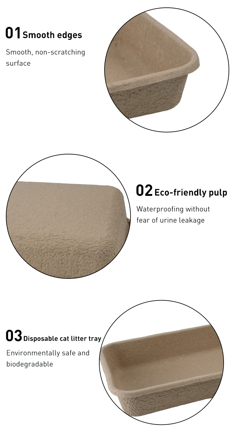 Cardboard Paper Fiber Disposable Cat Litter Box Disposable Sifting Cat