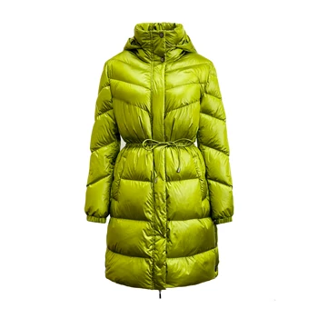 2023 Autumn Winter New Arrival   Puffer Down  Women Water  repellent  outdoor GRS optional long coats with hood buttoned slit