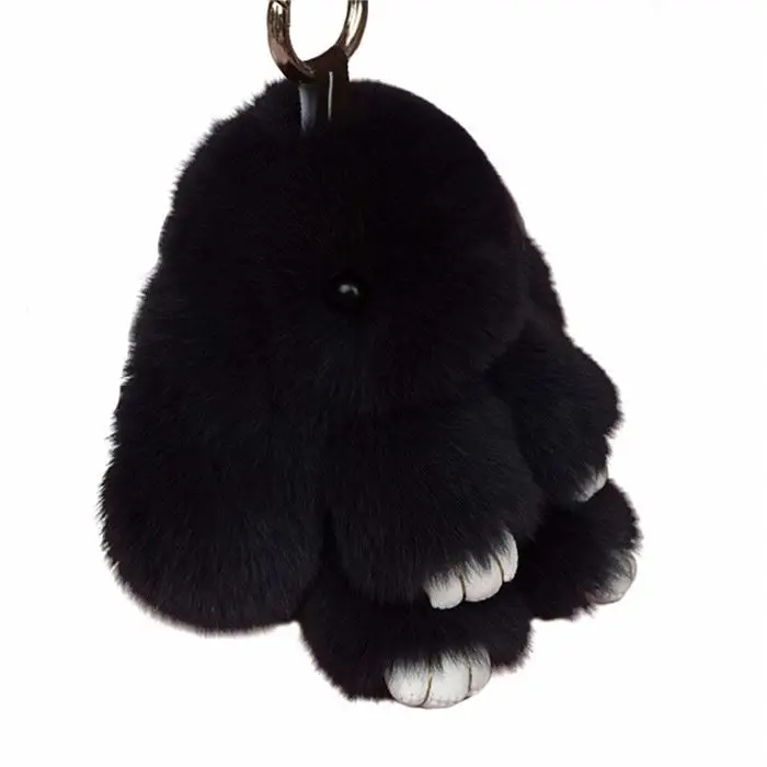 Faux Fur Fluffy Bunny Rabbit Keychain 