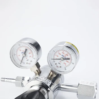 HG12T High-Pressure Nitrogen Regulator with Gauges Brass Chrome Plating Gas Pressure Valve and Flowmeters for Propane Regulator