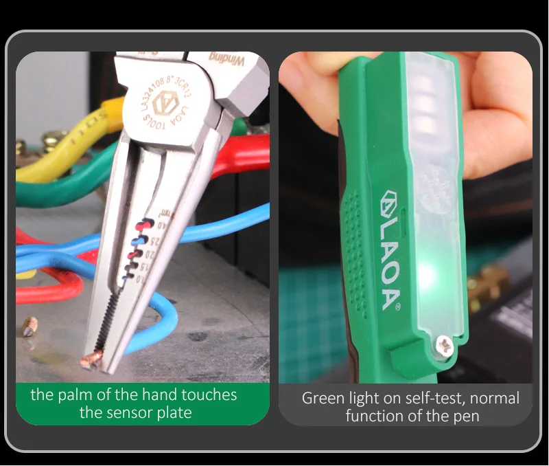 Laoa 8-In-1 Stainless Steel Multifunctional Electrician Wire Stripping and Winding Pliers with Measuring Pen LA324108